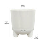 Fluted Design Polypropylene Planter (Cream)