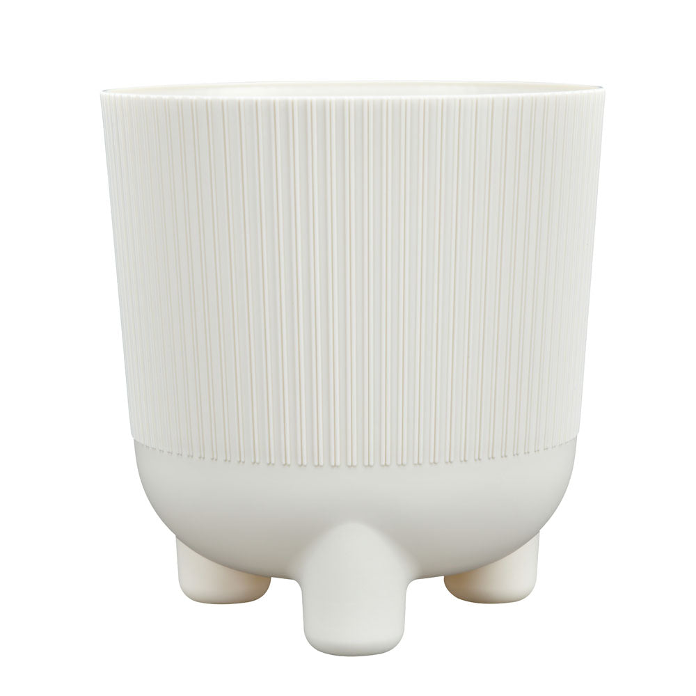 Fluted Design Polypropylene Planter (Cream)