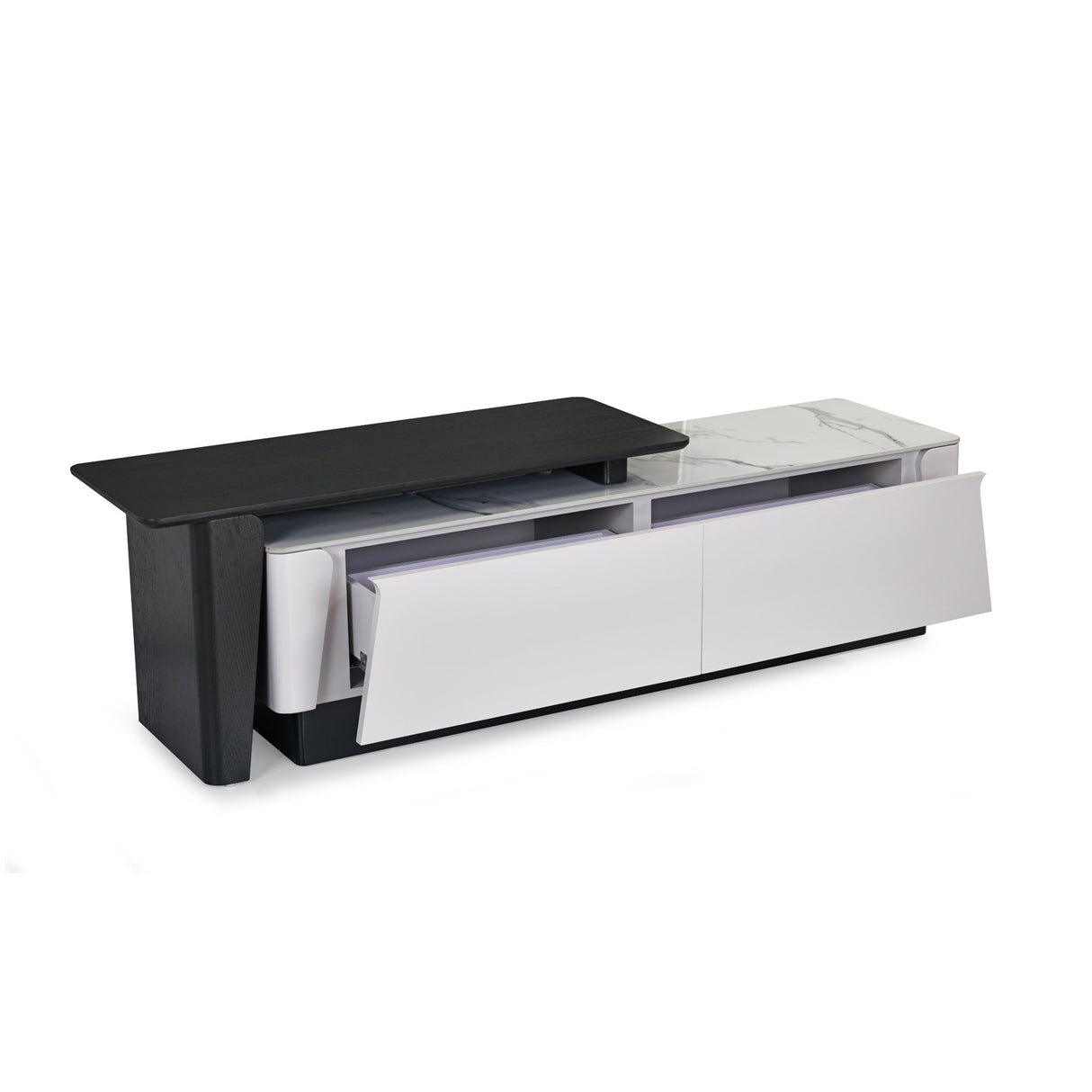 Kairos Low Height Unit (White & Dark Walnut)