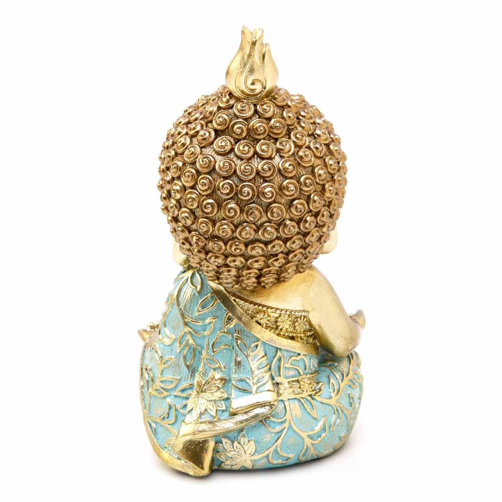 Baby Monk Nirvana Polyresin Showpiece (Mint & Gold)