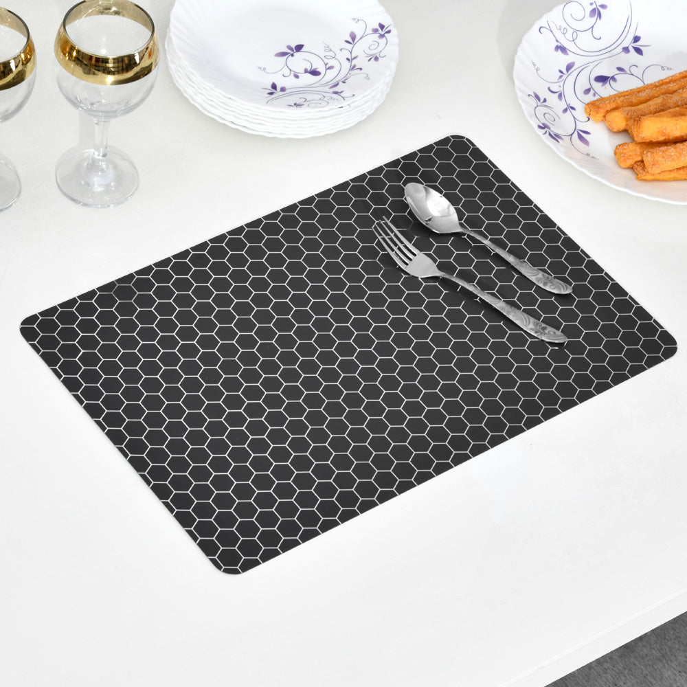 Nilkamal Rectangular Abstract 43 5 X 28 5 Cm Table Placemat Set Of 4 Brown