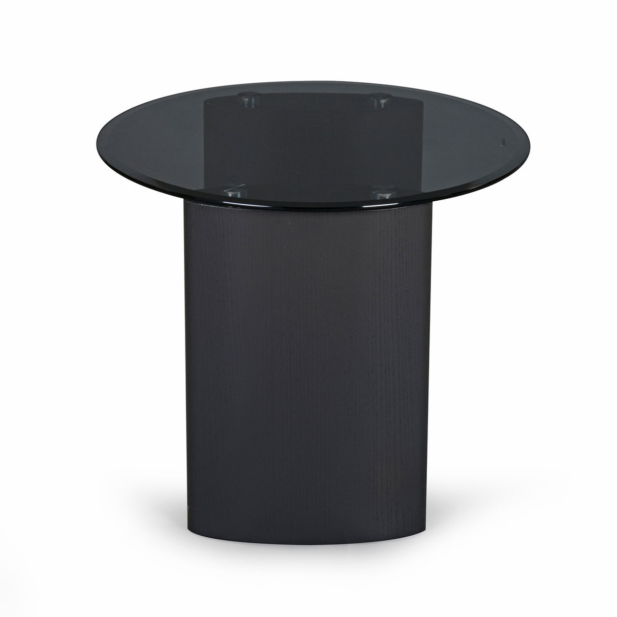 Kairos Glass Top Side Table (Dark Walnut)