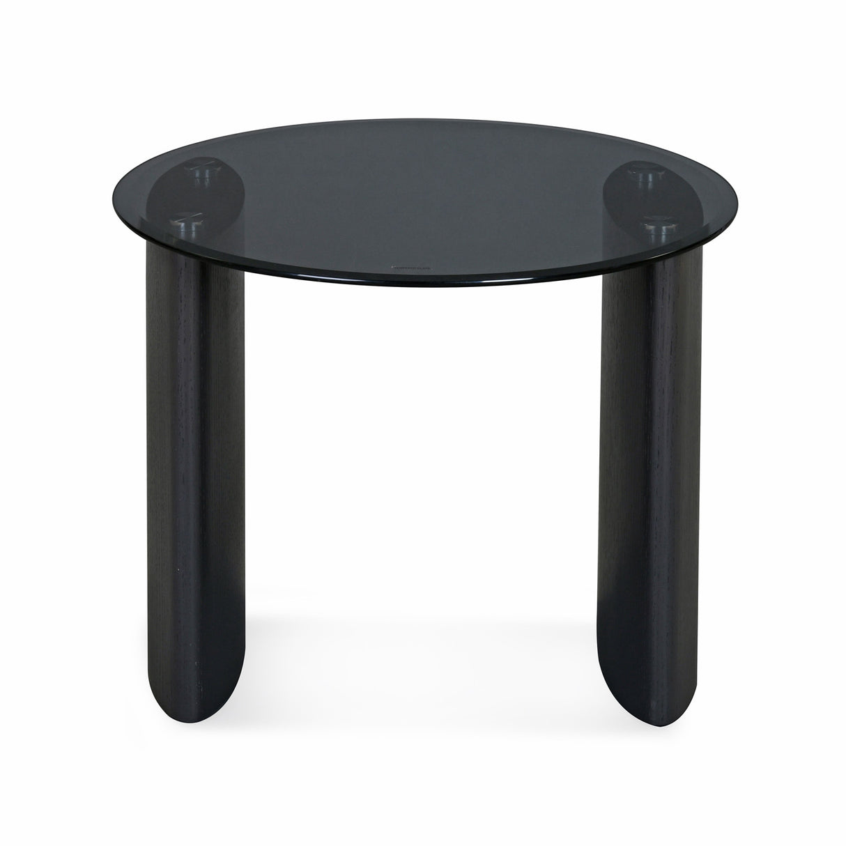 Kairos Glass Top Side Table (Dark Walnut)