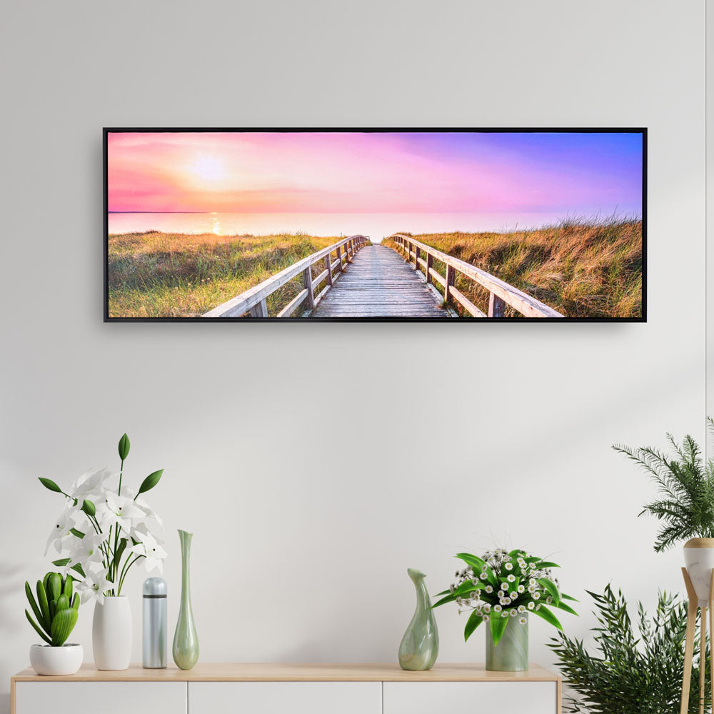 Nilkamal Walkway Grass Canvas Wall Painting Multicolor