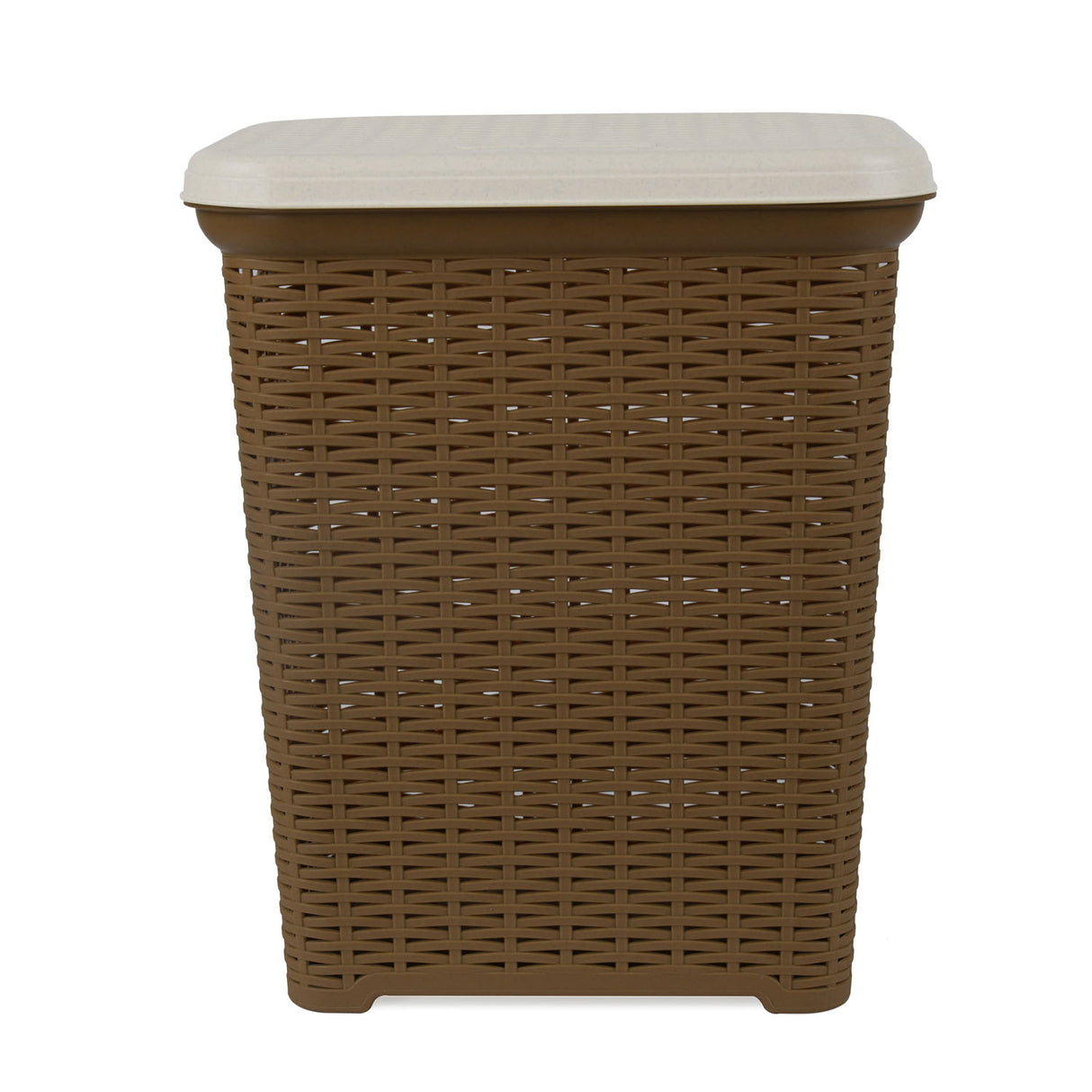 Laundry Basket 35L Plastic- Brown and Cream