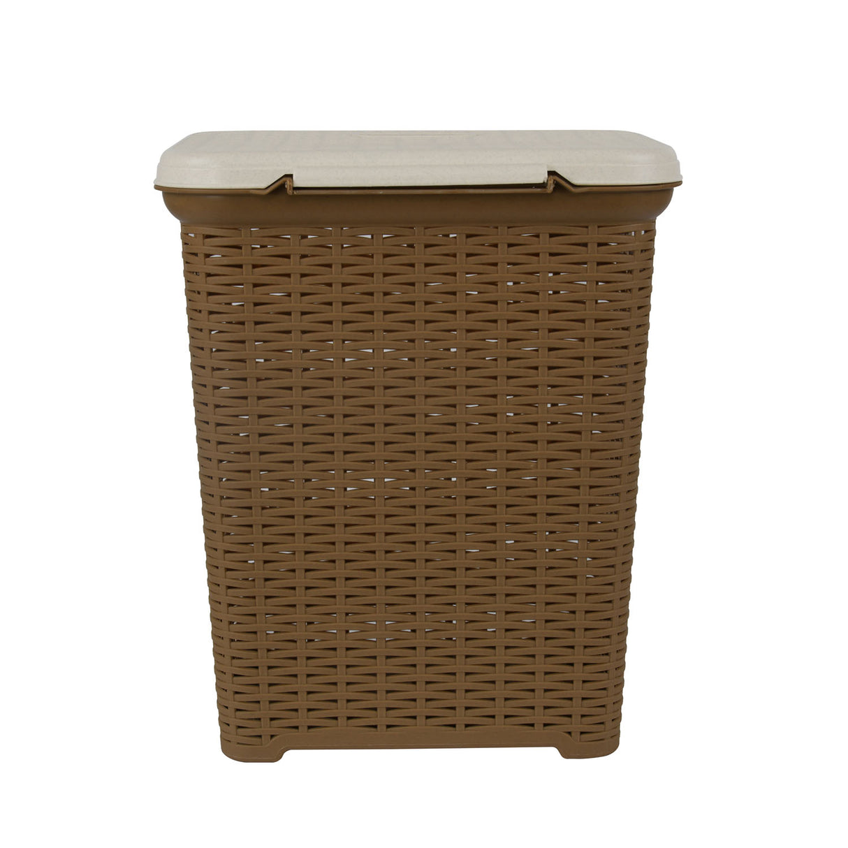 Laundry Basket 35L Plastic- Brown and Cream