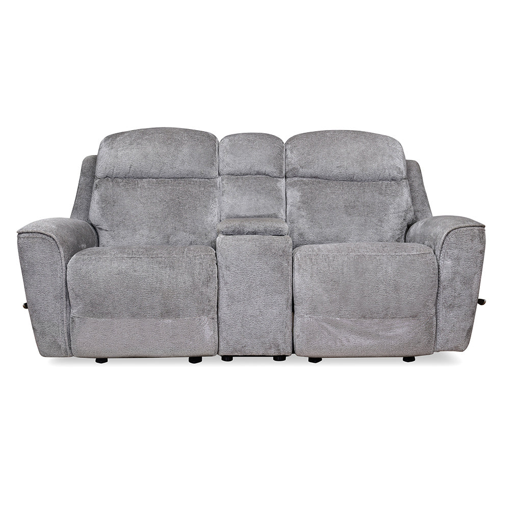 Favian 2 Seater Rocker Recliner Sofa With Console (Grey)