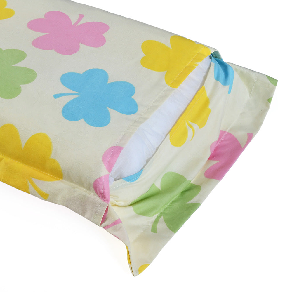 Ammara Leaf Design Polyester Double Bedsheet with 2 Pillow Covers- Multicolor