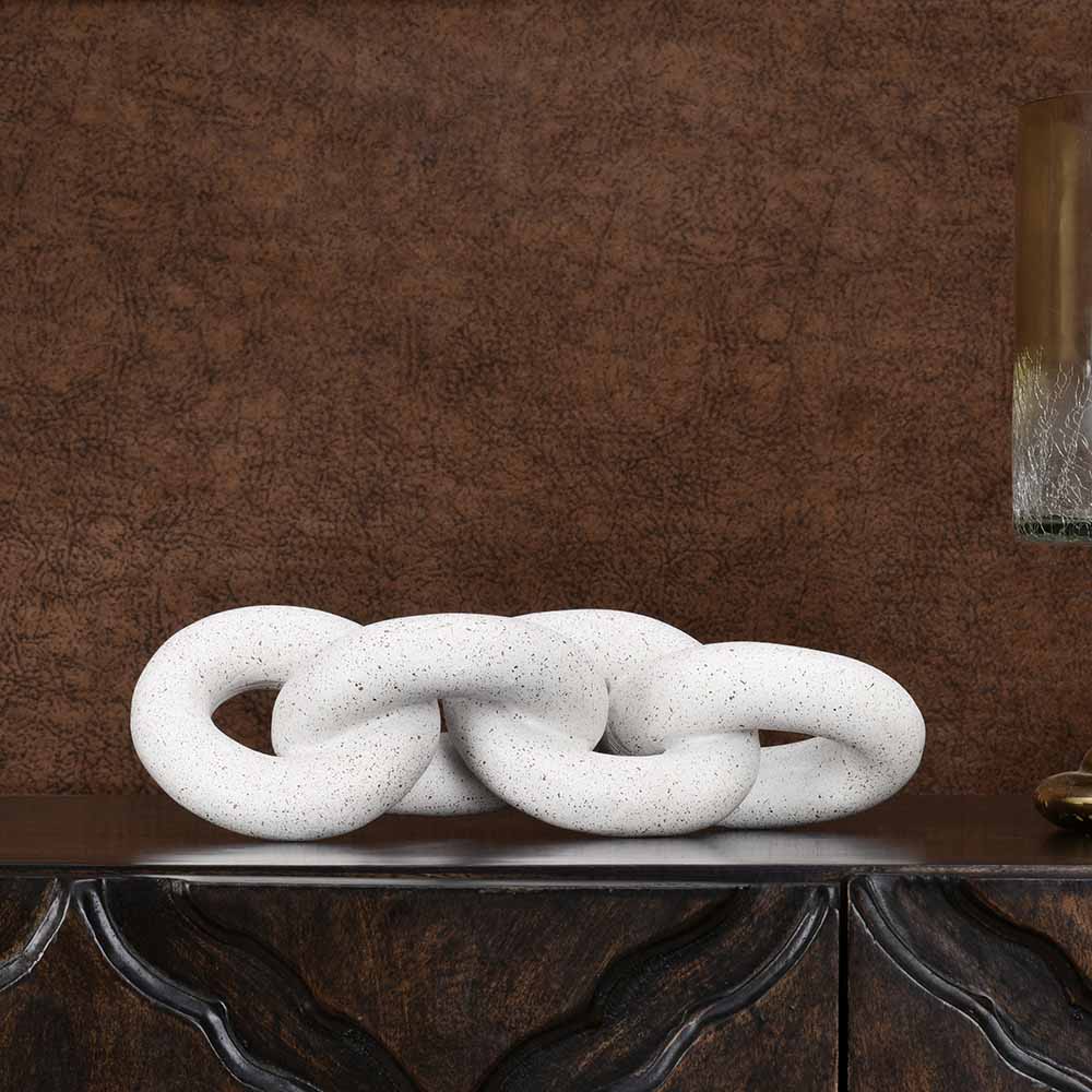 Nilkamal Chain Polyresin Decorative Showpiece (White)