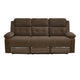 Derik 3 Seater Manual Fabric Recliner Sofa- Brown
