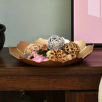 Lotus Shaped Metal Decorative Platter (Gold)