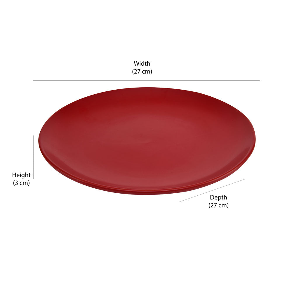 Stoneware Dinner Plate- Red Matt