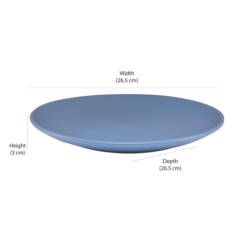 Stoneware Dinner Plate- Blue Matt