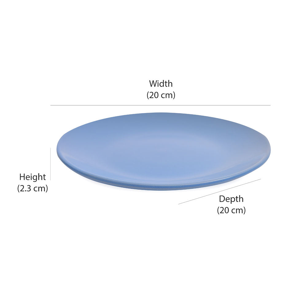 Stoneware Quarter Plate- Blue Matt