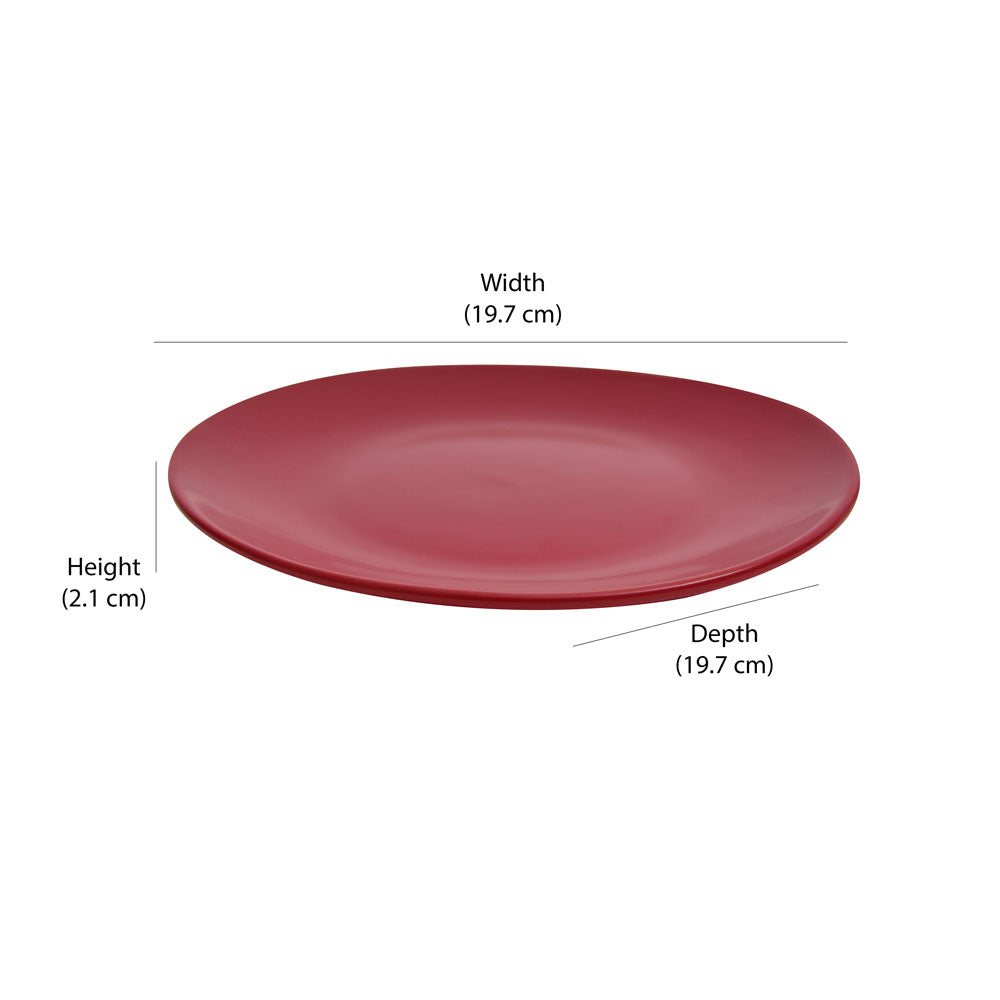Stoneware Quarter Plate- Red Matt