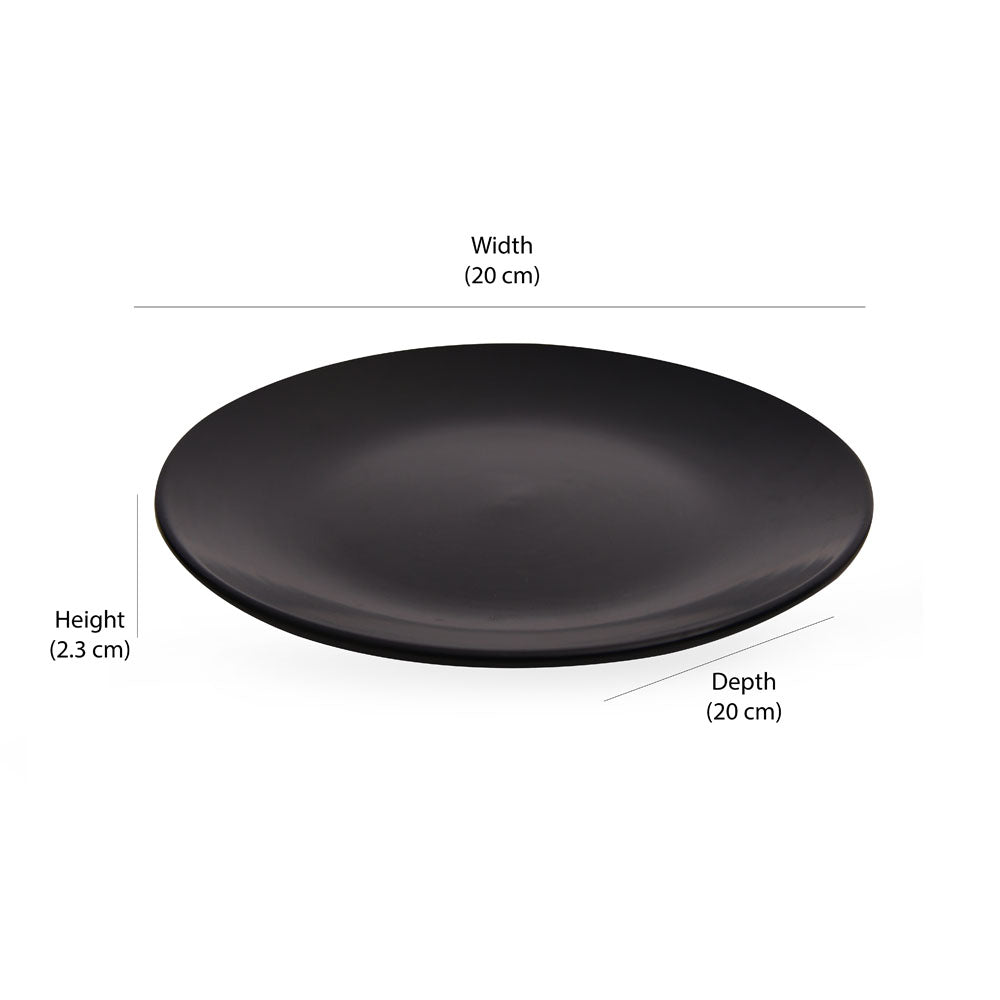 Stoneware Quarter Plate- Black Matt