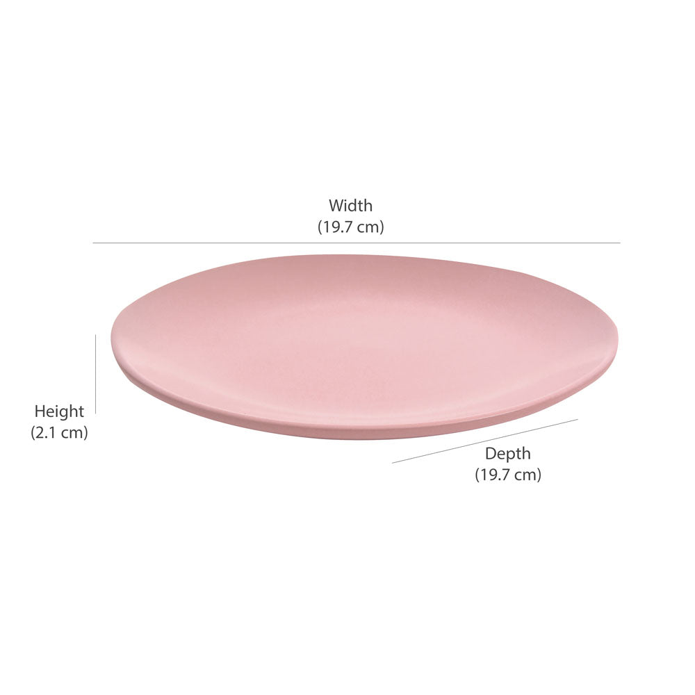 Stoneware Quarter Plate- Pink Matt