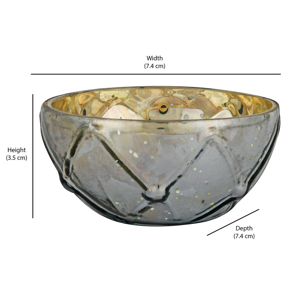 Decorative Votive Candle Holder Set of 2- Grey