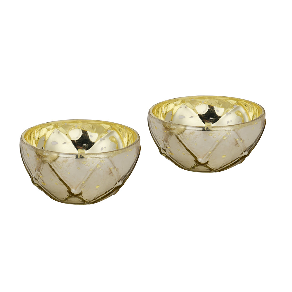 Decorative Votive Candle Holder Set of 2- Gold