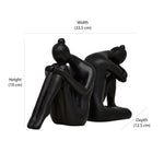 Head Down Women Polyresin Bookend Set of 2 (Black)