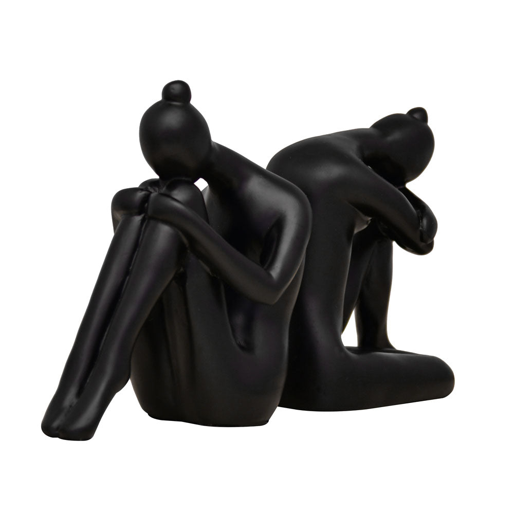 Head Down Women Polyresin Bookend Set of 2 (Black)