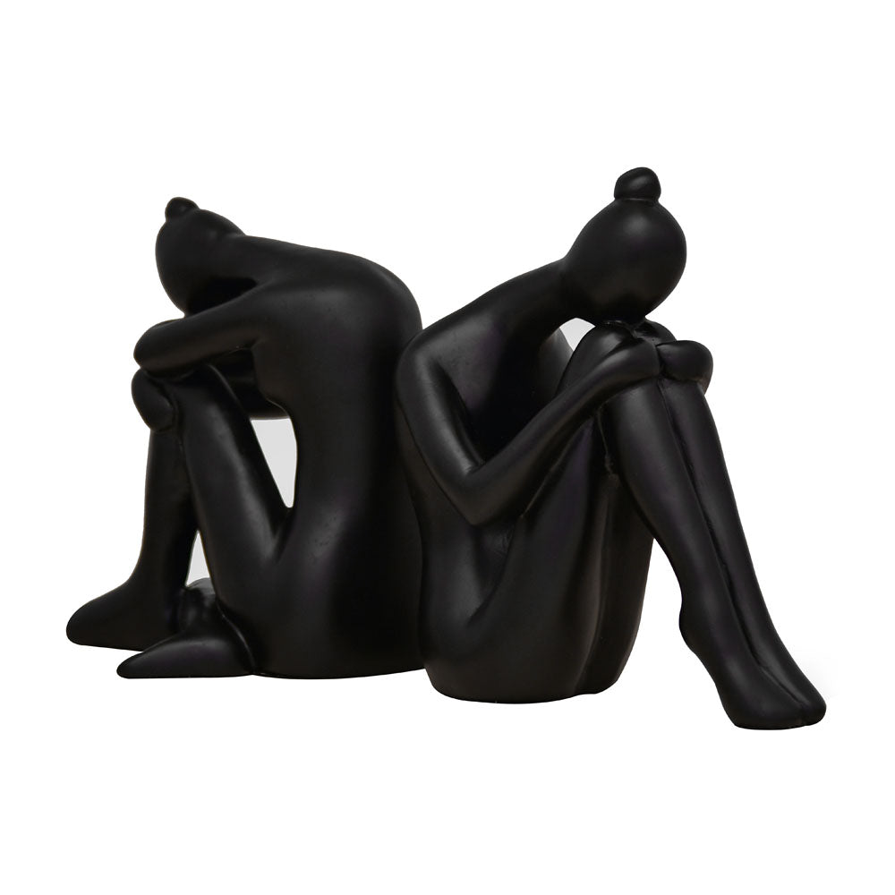 Head Down Women Polyresin Bookend Set of 2 (Black)