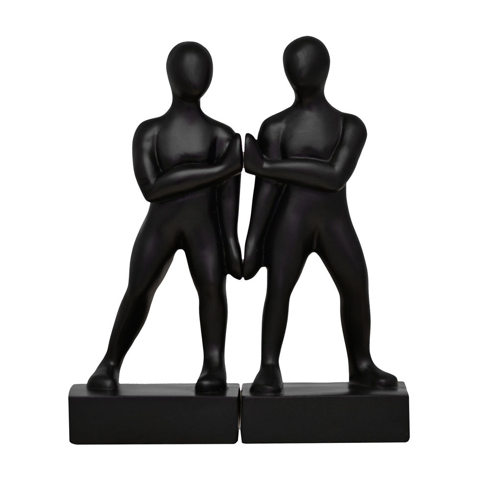 Muscular Men Polyresin Bookend Set of 2 (Black)