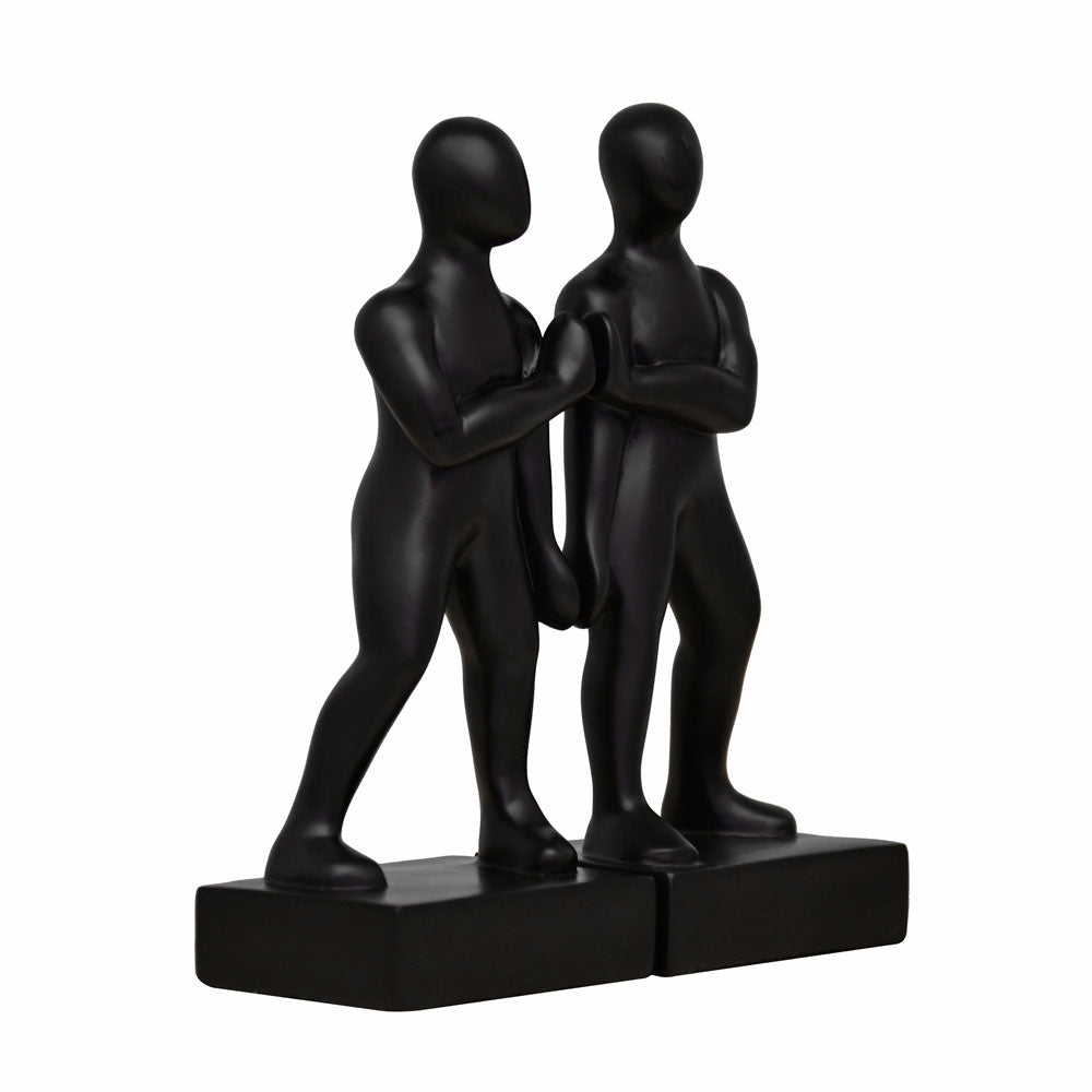 Muscular Men Polyresin Bookend Set of 2 (Black)