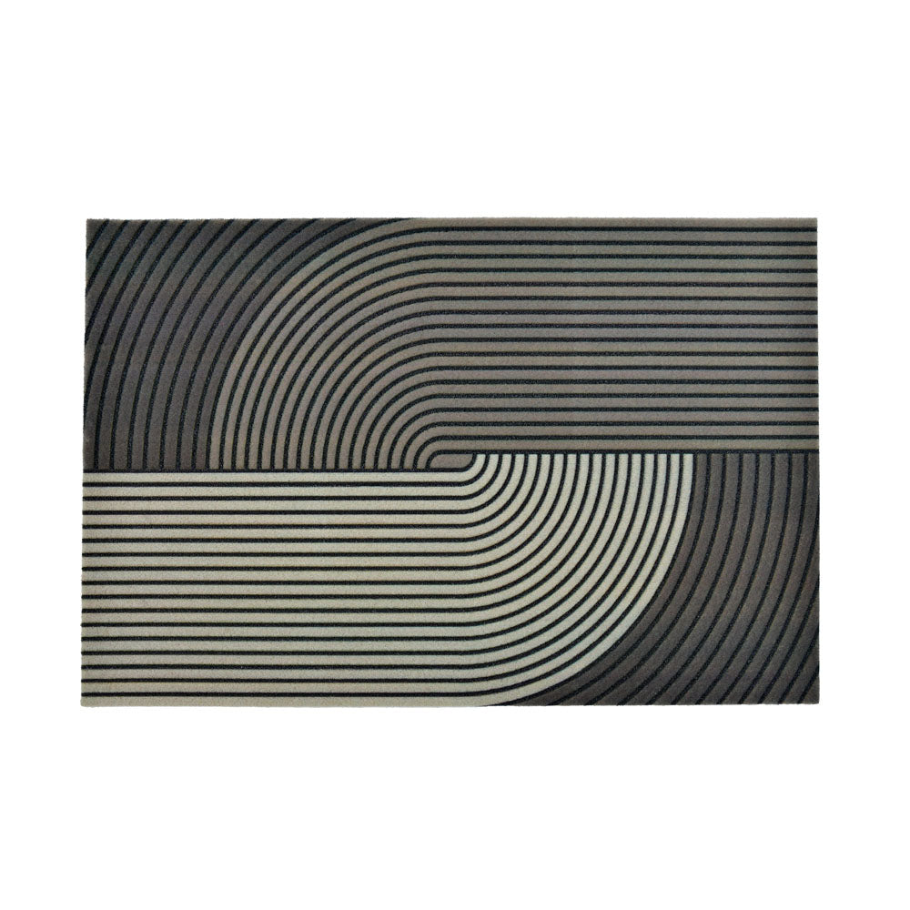 Fluted Arch Loop Design Polyester 16' x 24' Anti-Slip Door Mat (Brow)