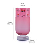 Hand-painted Floral Frost Small Glass Vase- Pink