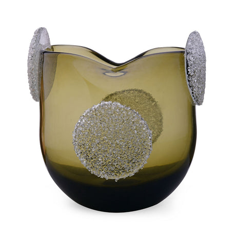 Decorative Vase With Ear Crystal Texture Small- Green