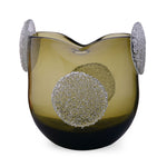 Decorative Vase With Ear Crystal Texture Small- Green