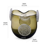 Decorative Vase With Ear Crystal Texture Small- Green