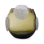 Decorative Vase With Ear Crystal Texture Small- Green