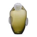 Decorative Vase With Ear Crystal Texture Large- Green