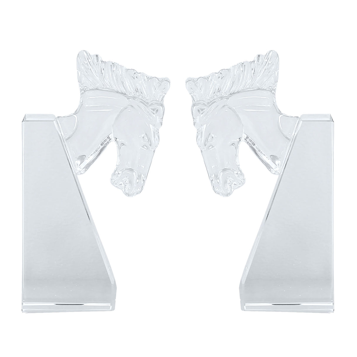 Horse Head Crystal Bookends Set of 2 (Transparent)