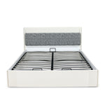 Nix Wooden King Bed with Hydraulic Storage- Beige