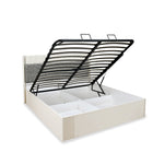 Nix Wooden Queen Bed with Hydraulic Storage- Beige
