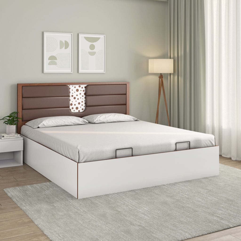 Noir Prime Bed with Semi Hydraulic Storage (White)