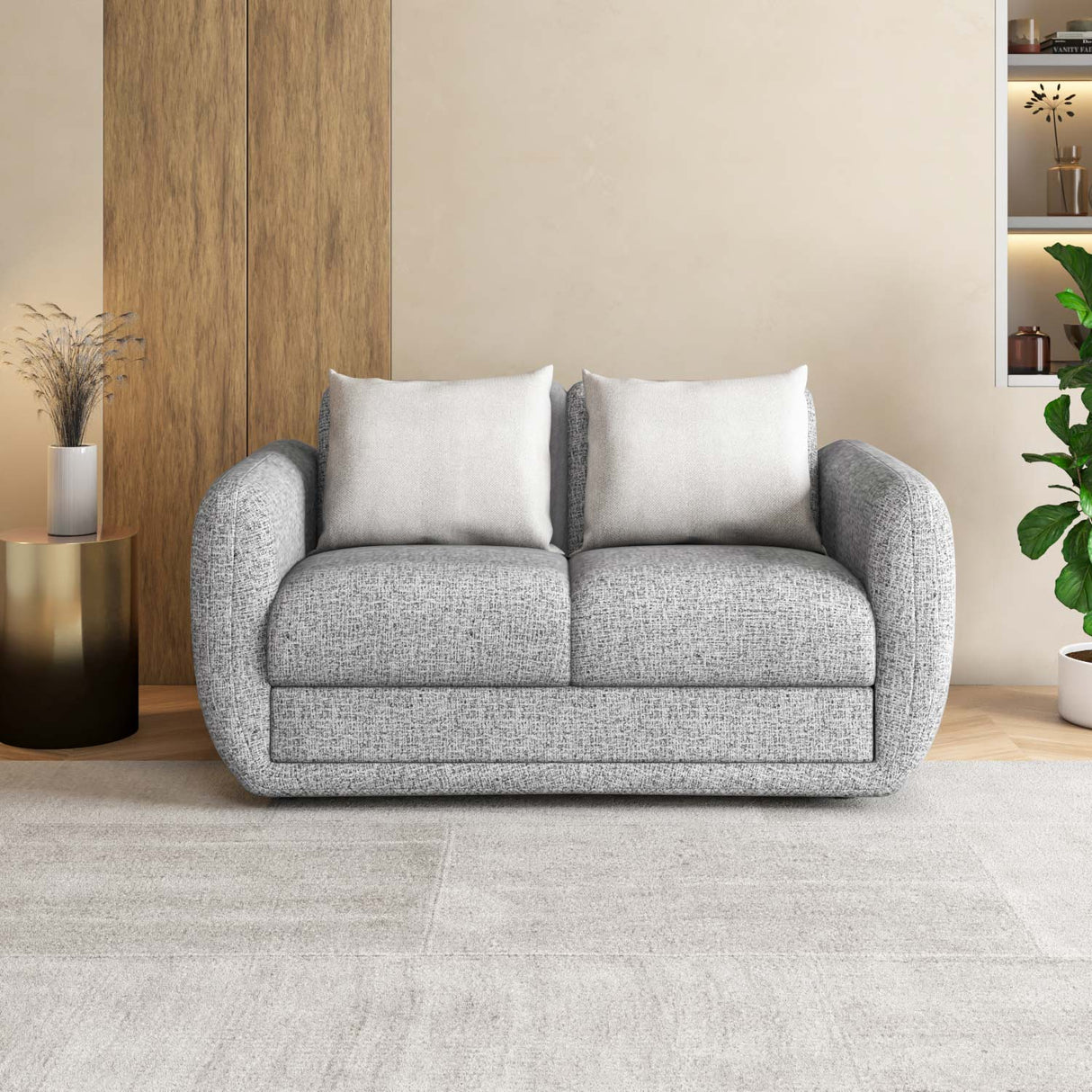 Nestivo 2 Seater Fabric Sofa- Texture Grey