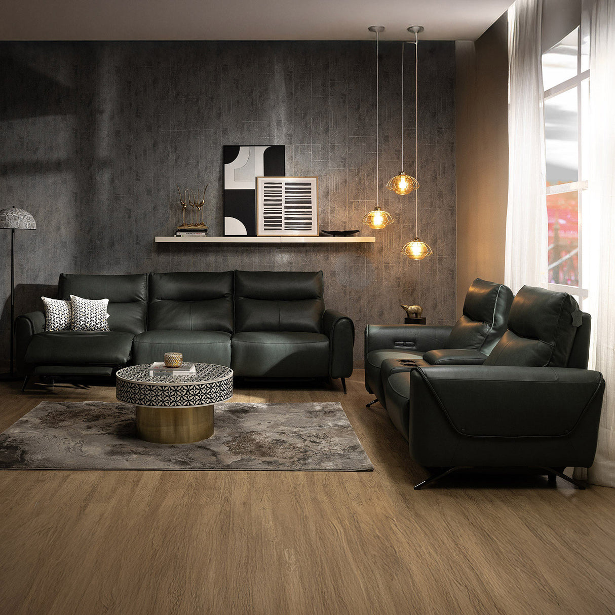 Beatrix 2 Seater Dual Motor Electric Recliner (Green)