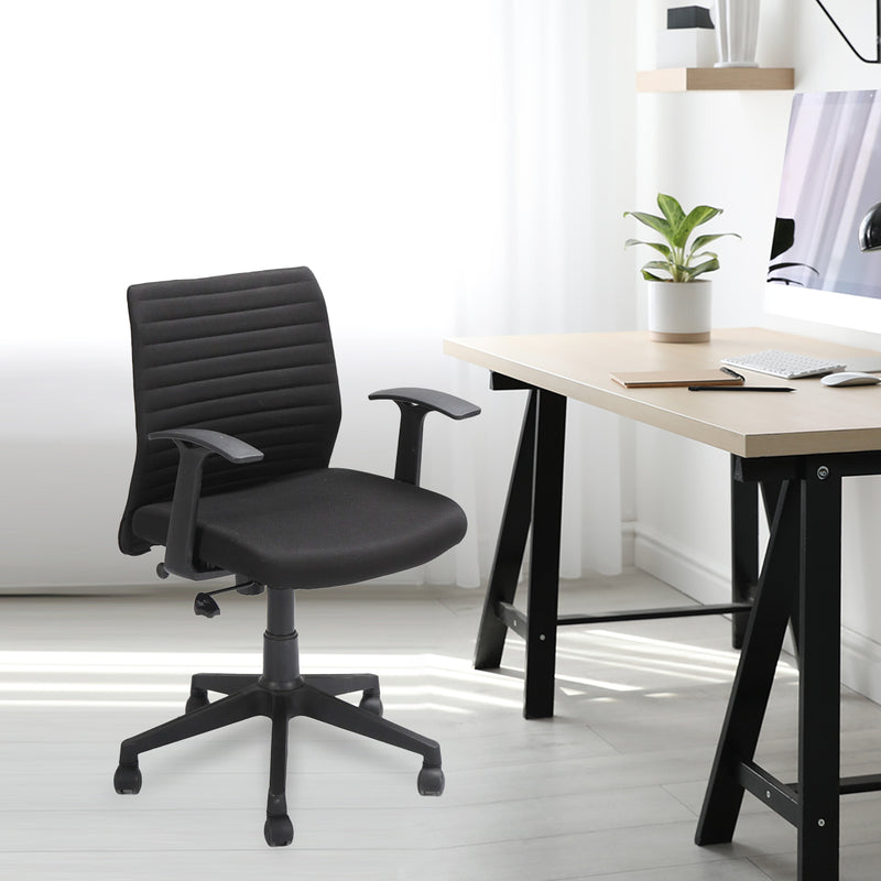 Nilkamal thames Neo Low Back Fabric Chair Black