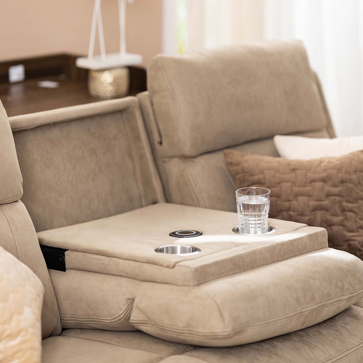 Clapton 3 Seater Double Motor Electric Recliner(Beige)