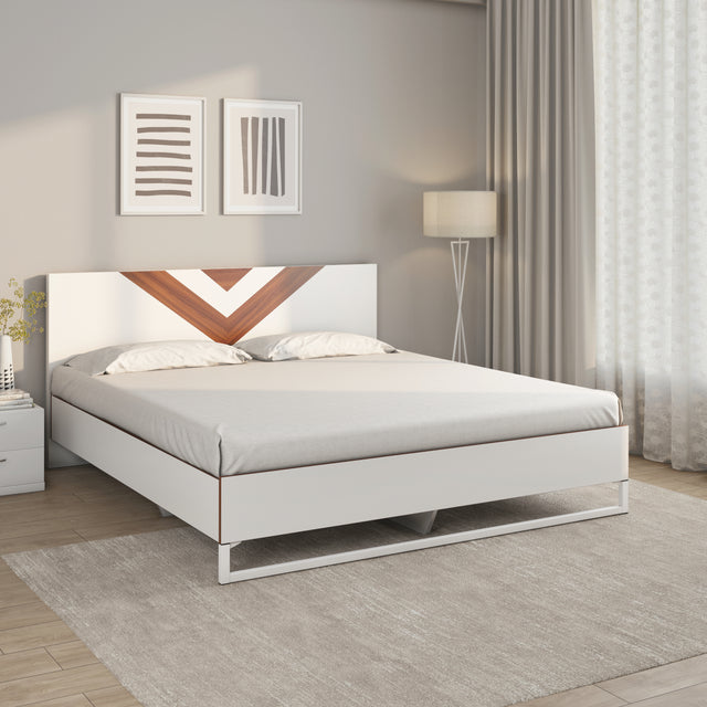 Nilkamal Orion Meta Engineered Wood Without Storage Bed White