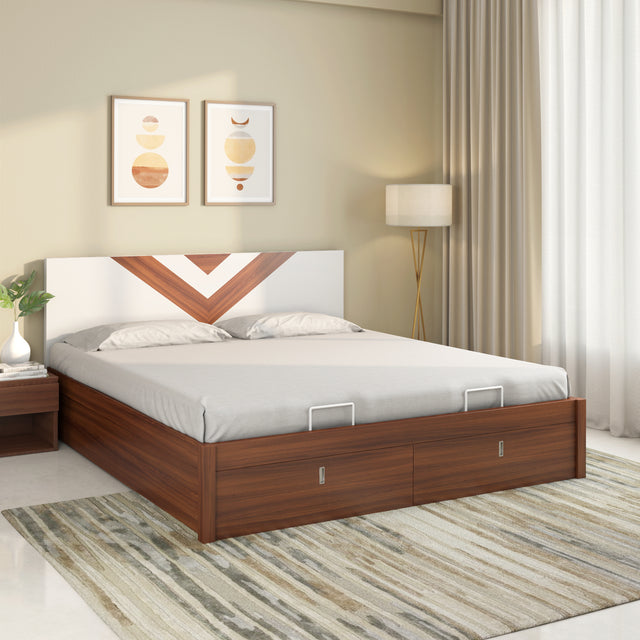 Nilkamal Orion Premier Bed With Hydraulic Storage (Walnut)
