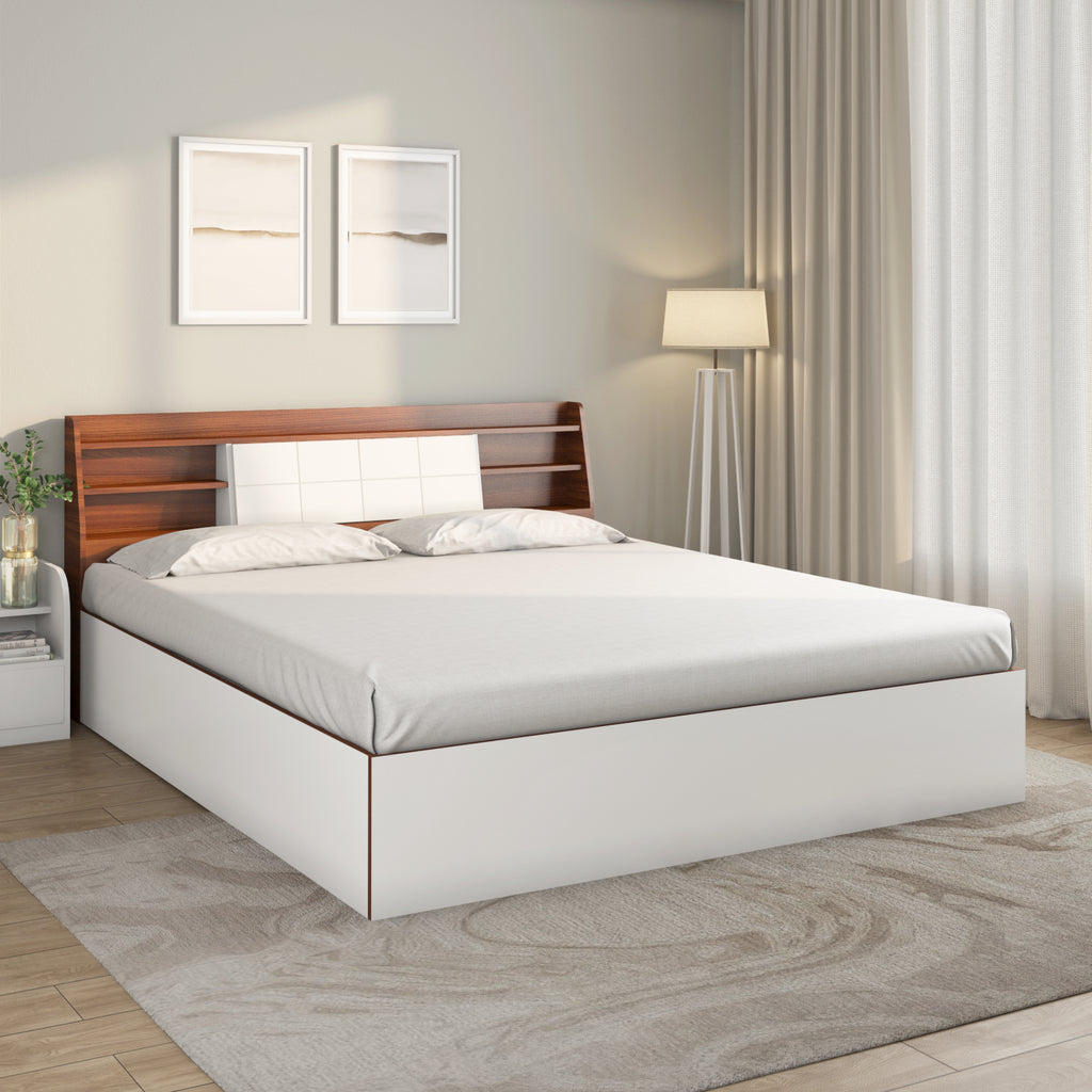 Ornate Max Bed with Box Storage (White)