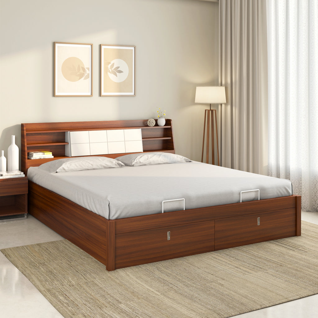 Ornate Premier Bed with Hydraulic Storage (Walnut)