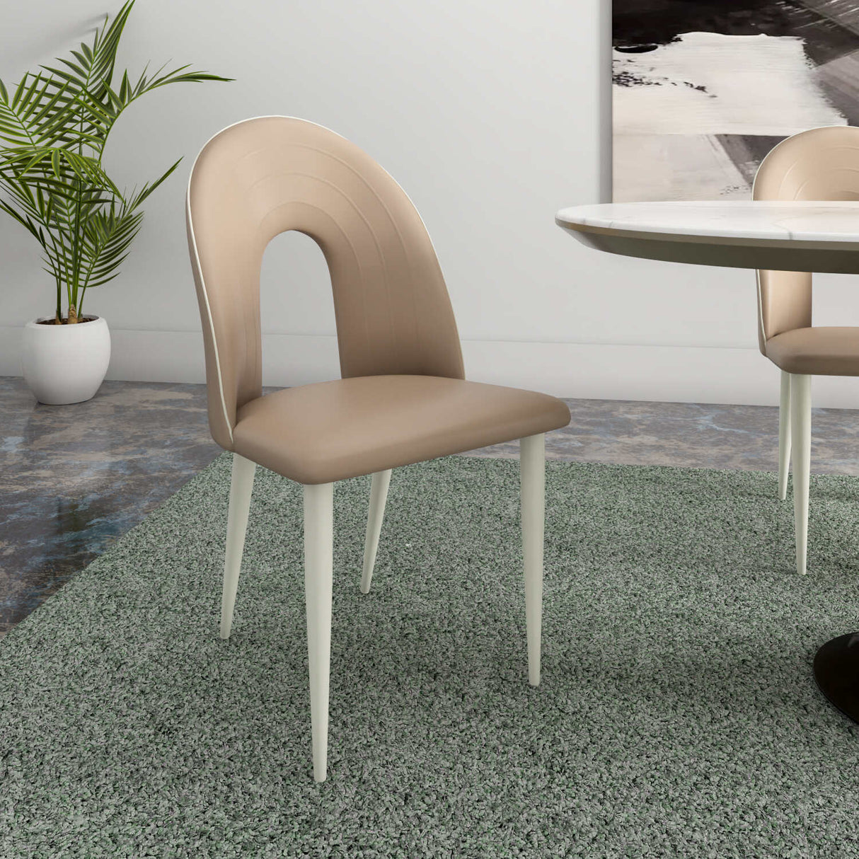 Orrin Dining Chair (Brown & White) - Main View