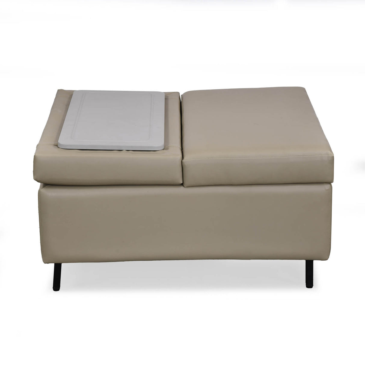 Infnia Leatherette Reversible Ottoman- Beige