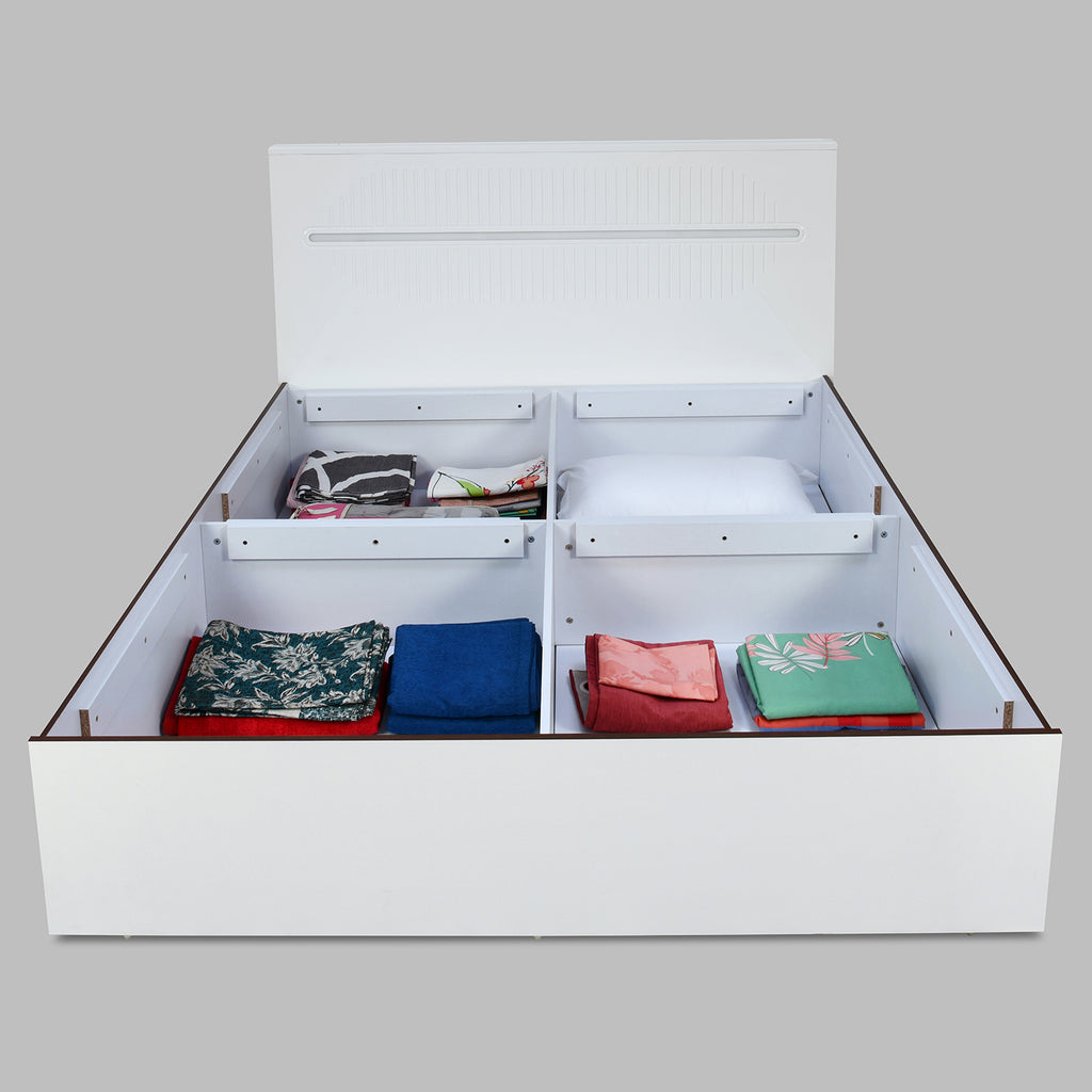 Capsule Max Bed with Box Storage (White)